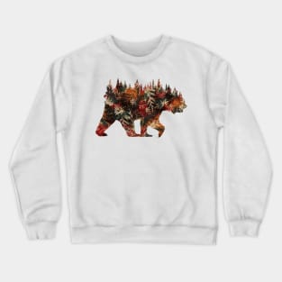 Dark Red Floral Pattern Crewneck Sweatshirt